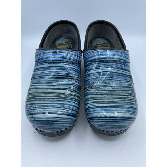 Dansko Pro XP Blue Striped Patent Leather Mule/Clogs Women's EUR 36 / US 5.5 6 - Picture 3 of 13